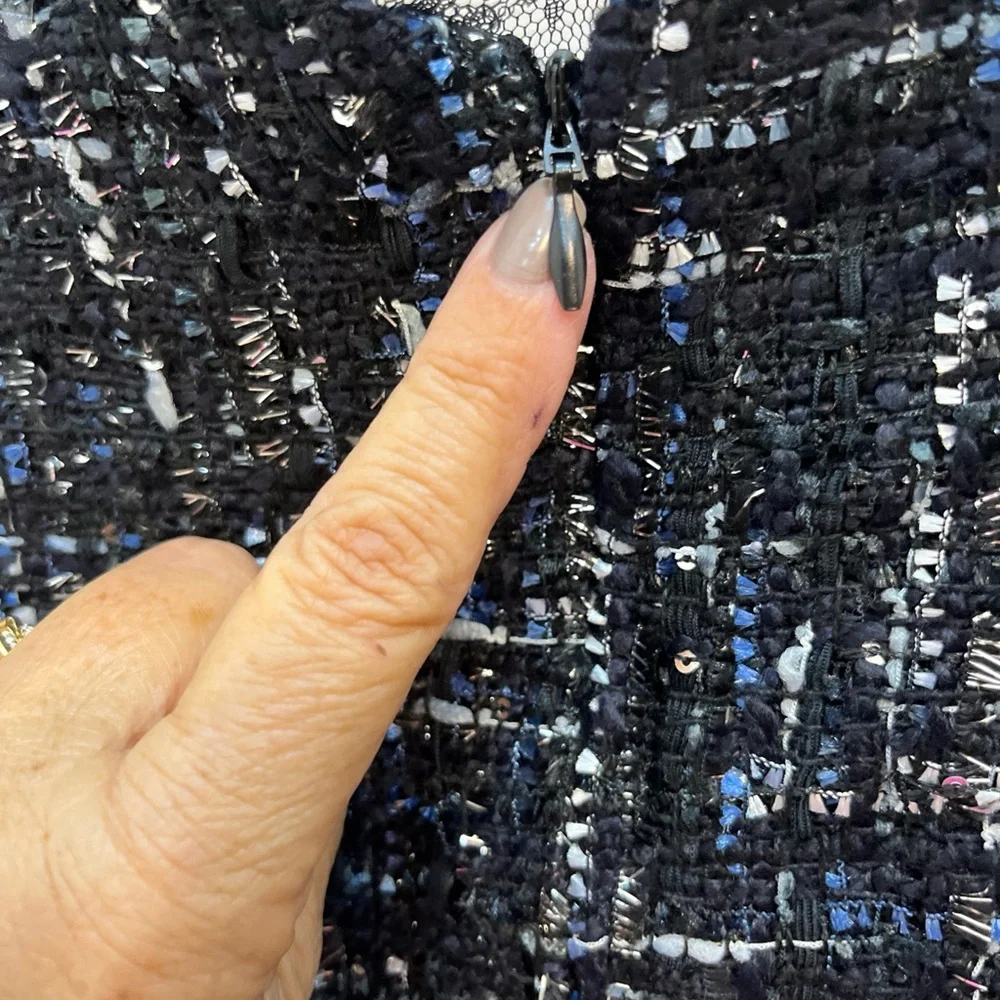 JIA Women Sheer Lace‎ Blouse Black Tiered Ruffle Sleeves Bohemian Goth Small y2k - Picture 3 of 14